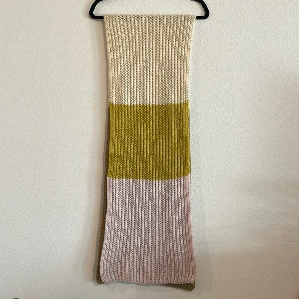 Topshop Women’s Knit Scarf Multicolor Colorblock Cottagecore Comfy
